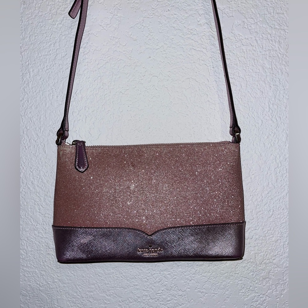 Kate Spade Lola Glitter Small Crossbody Handbag (Rose Pink Glitter)